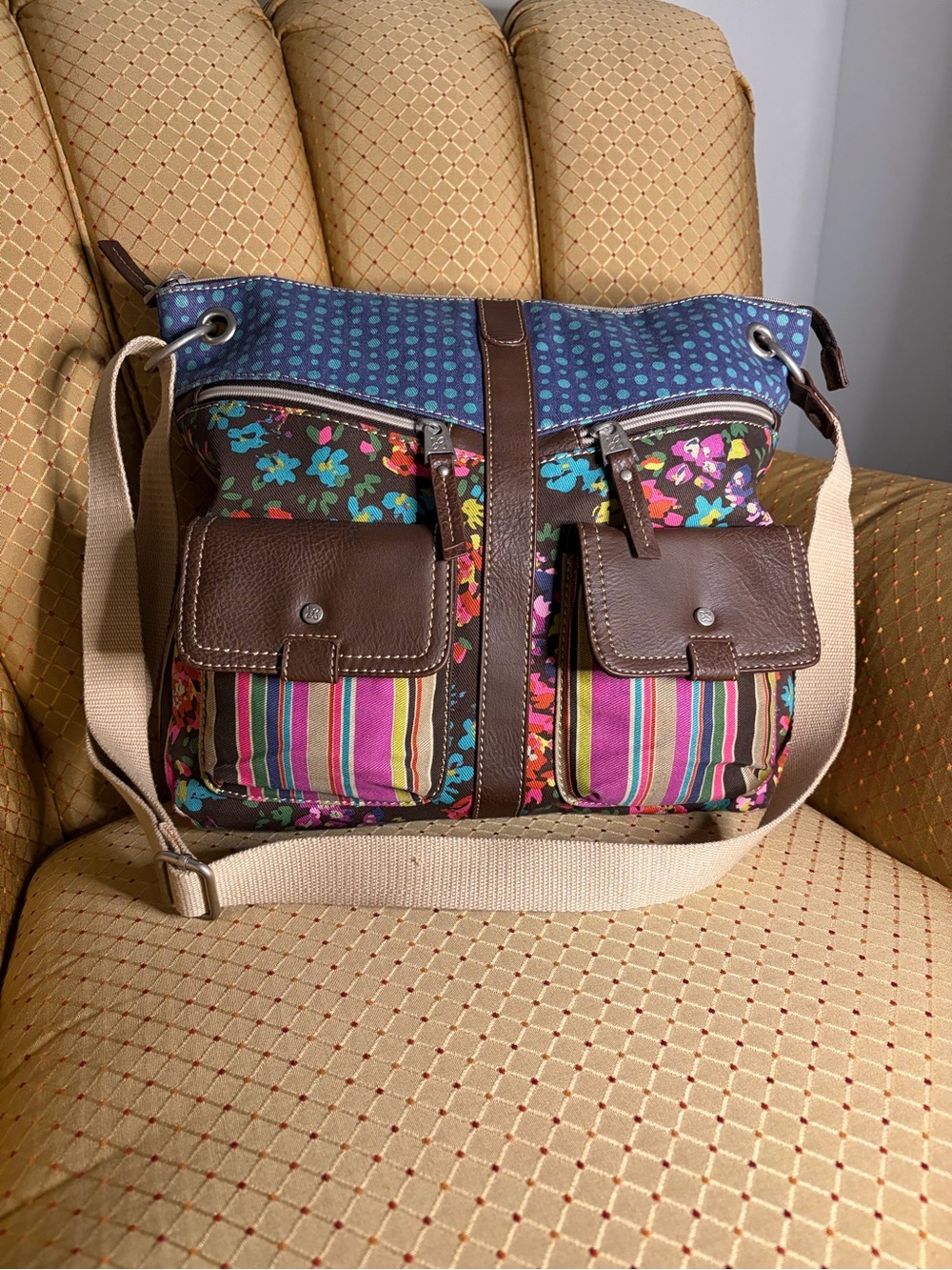 Relic Multicolor Stripe & Floral Crossbody Bag